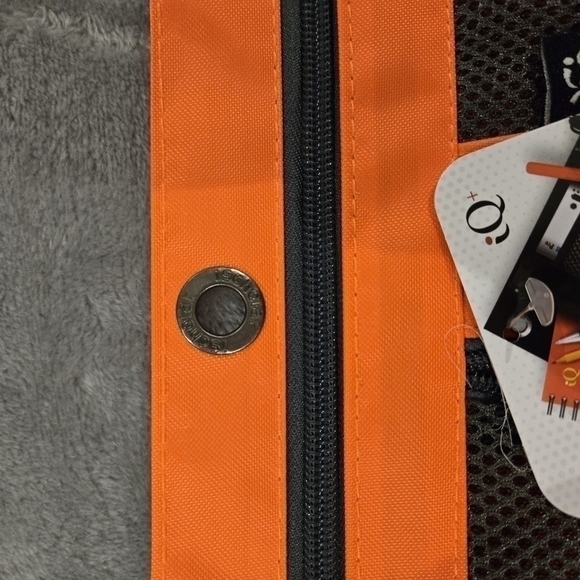 iScholar Jumbo Expandable Pencil Pouch, 3 Pockets, Orange - Picture 7 of 14